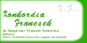 konkordia francsek business card